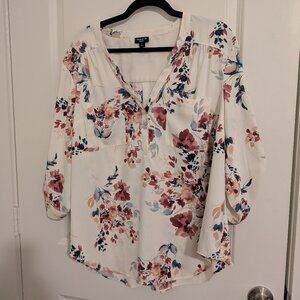 Torrid Harper Floral Y Neck Top 2X